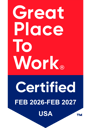 Great Place To Work Certified, February 2026 to February 2027