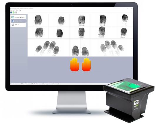 Computer screen showing someone's fingerprints Computer screen showing someone's fingerprints