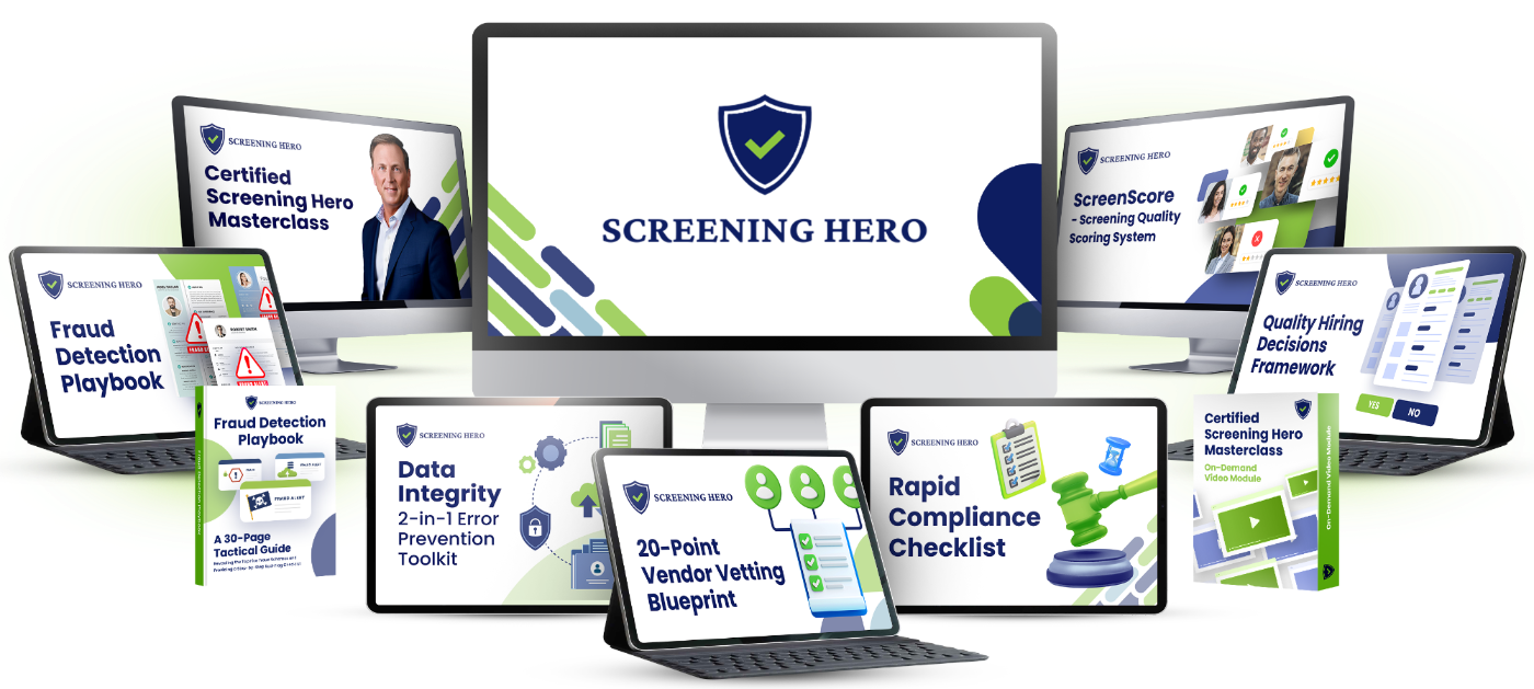 Background check training toolkit — SOARR framework playbook, FCRA compliance checklist, and 20-point vendor vetting blueprint